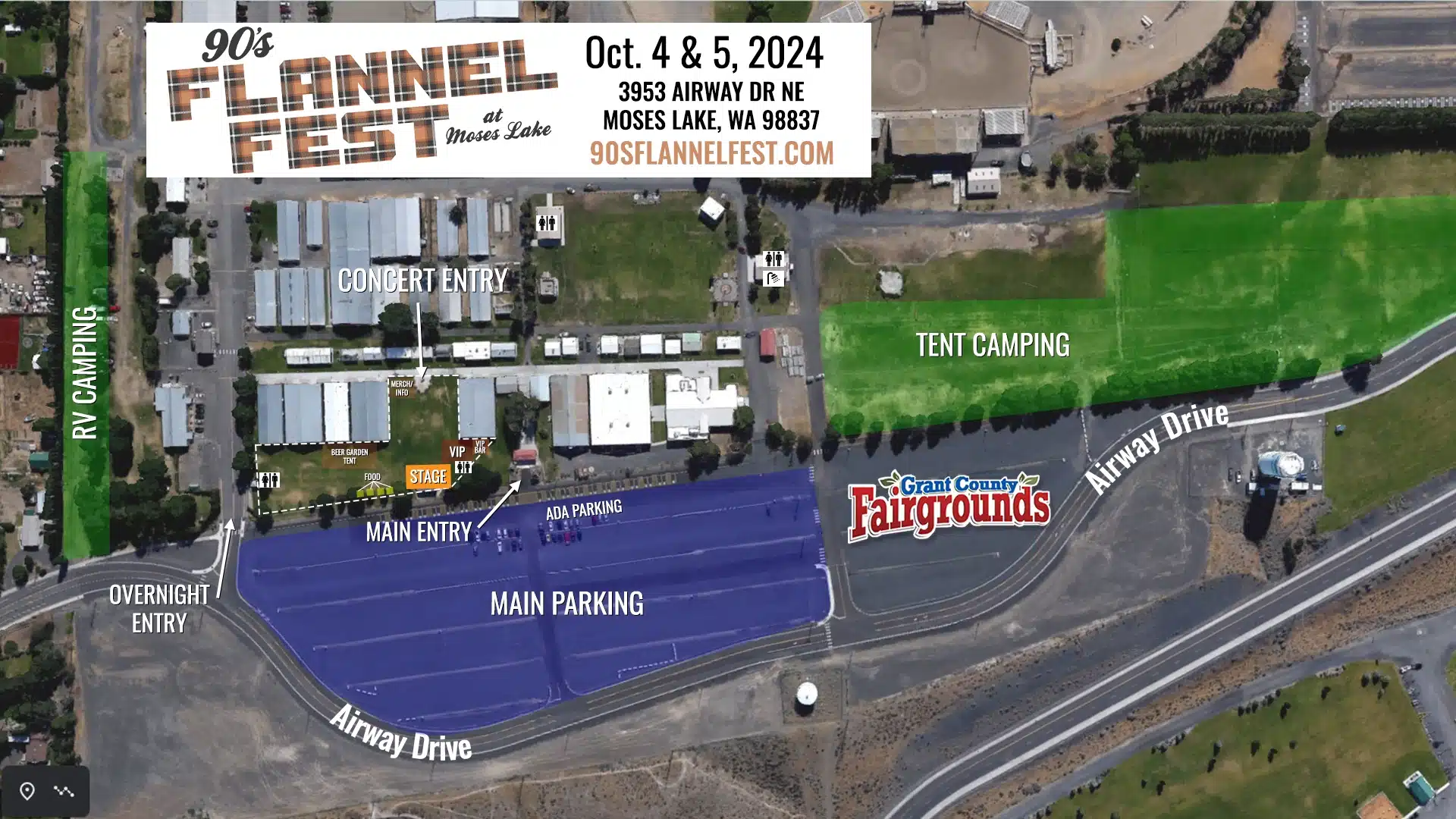 90s flannel fest at moses lake event map