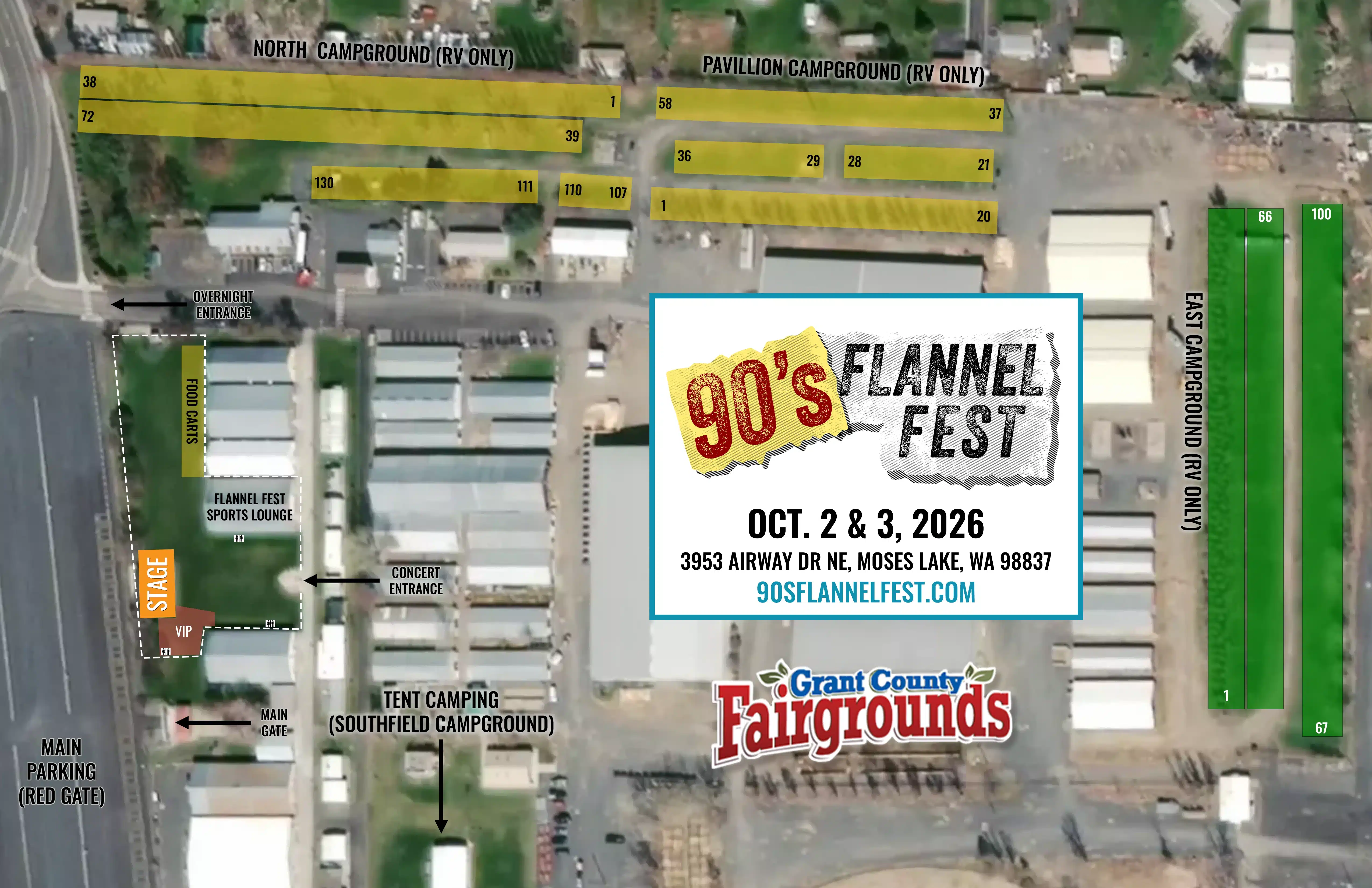 90s flannel fest at moses lake event map